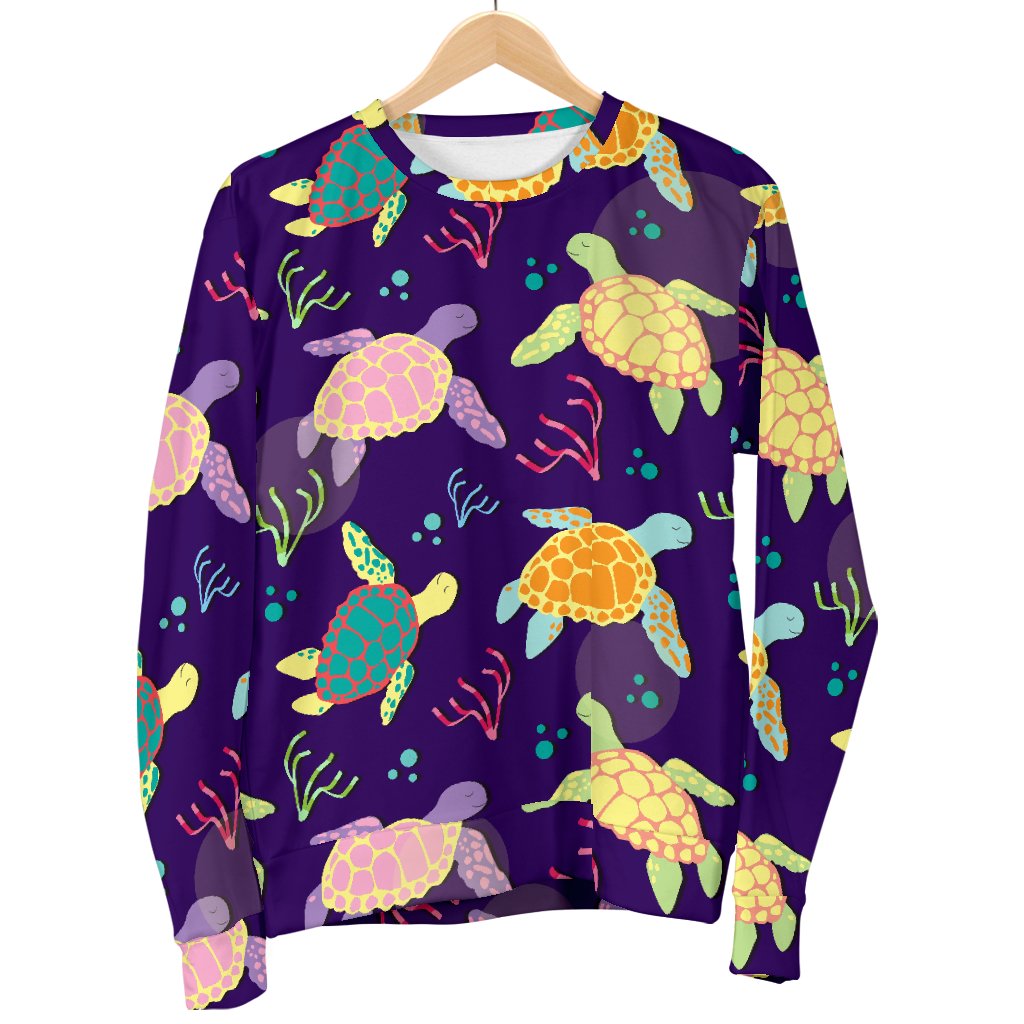 Sea Turtle Color Smile Men Crewneck Sweatshirt