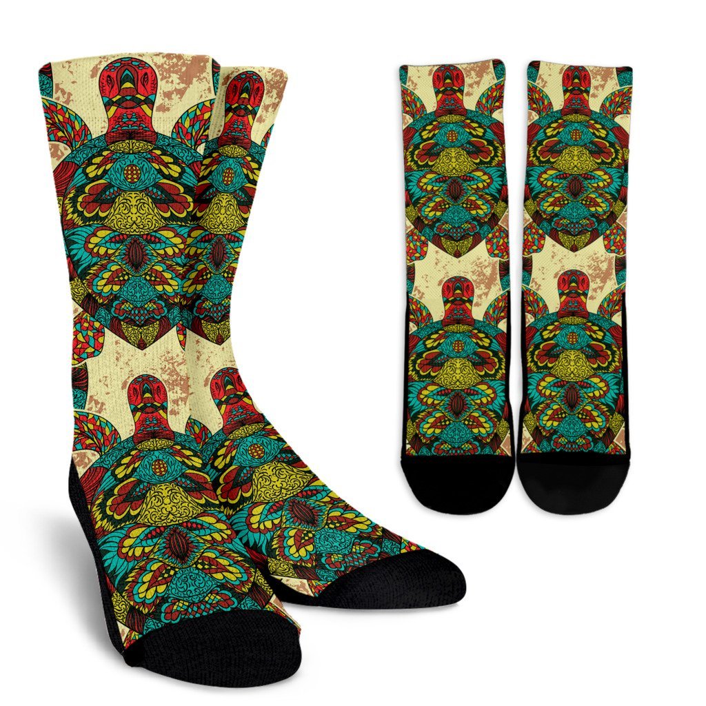 Colorful Sea Turtle Crew Socks