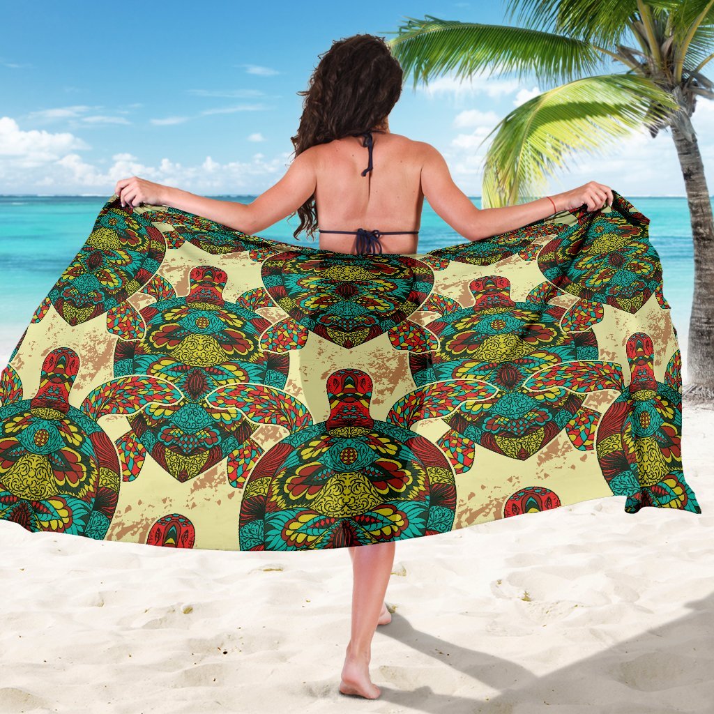 Colorful Sea Turtle Beach Sarong Pareo Wrap