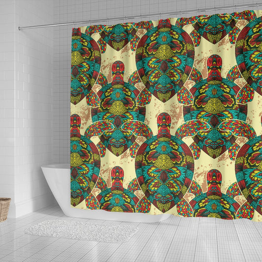 Colorful Sea Turtle Shower Curtain