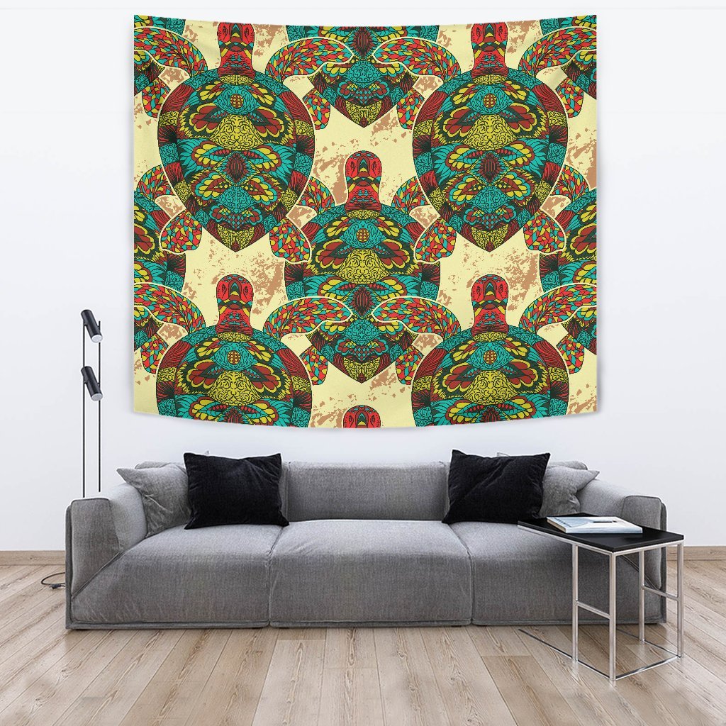 Colorful Sea Turtle Wall Tapestry