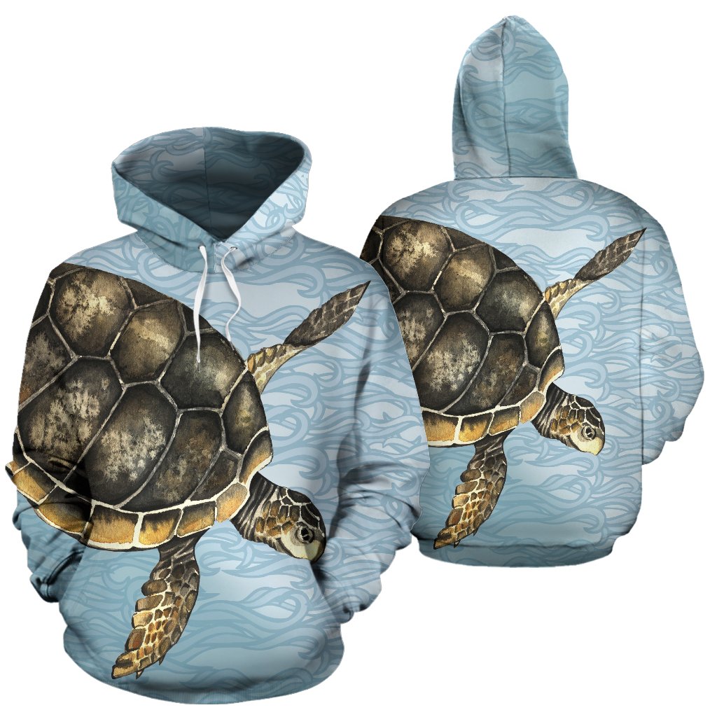 Sea Turtle Happy All Over Print Hoodie