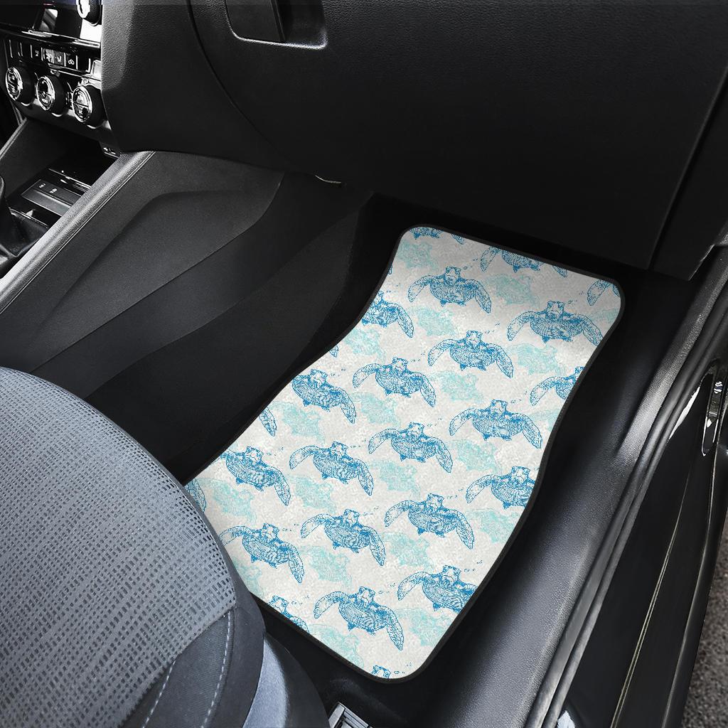 Sea Turtle Pattern Print Design T01 Car Floor Mats-JORJUNE.COM
