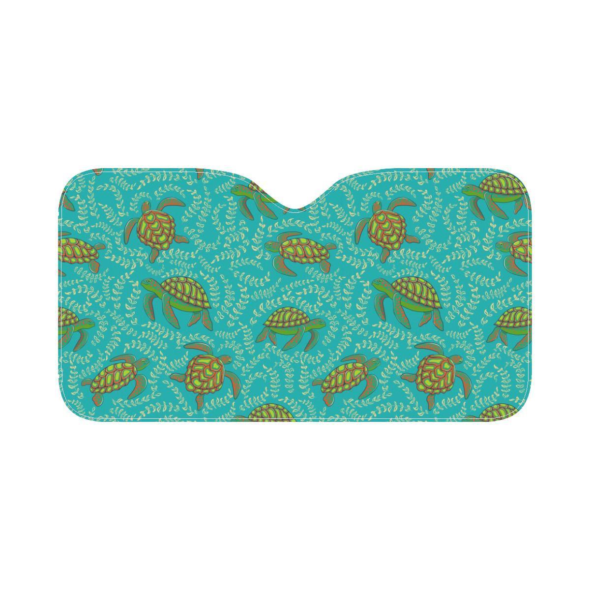 Sea Turtle Pattern Print Design T010 Car Sun Shade-JorJune