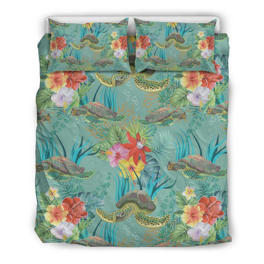 Sea Turtle Pattern Print Design T012 Duvet Cover Bedding Set-JORJUNE.COM