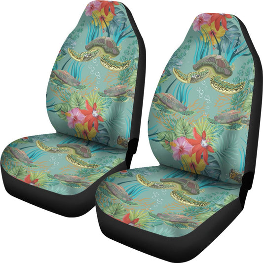Sea Turtle Pattern Print Design T012 Universal Fit Car Seat Covers-JorJune
