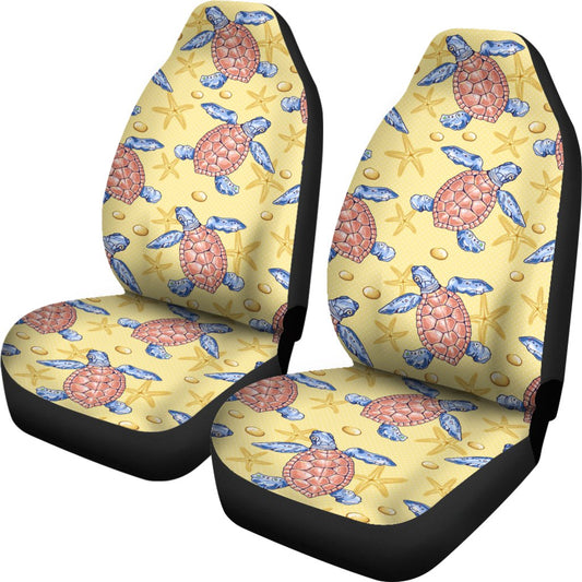 Sea Turtle Pattern Print Design T06 Universal Fit Car Seat Covers-JorJune