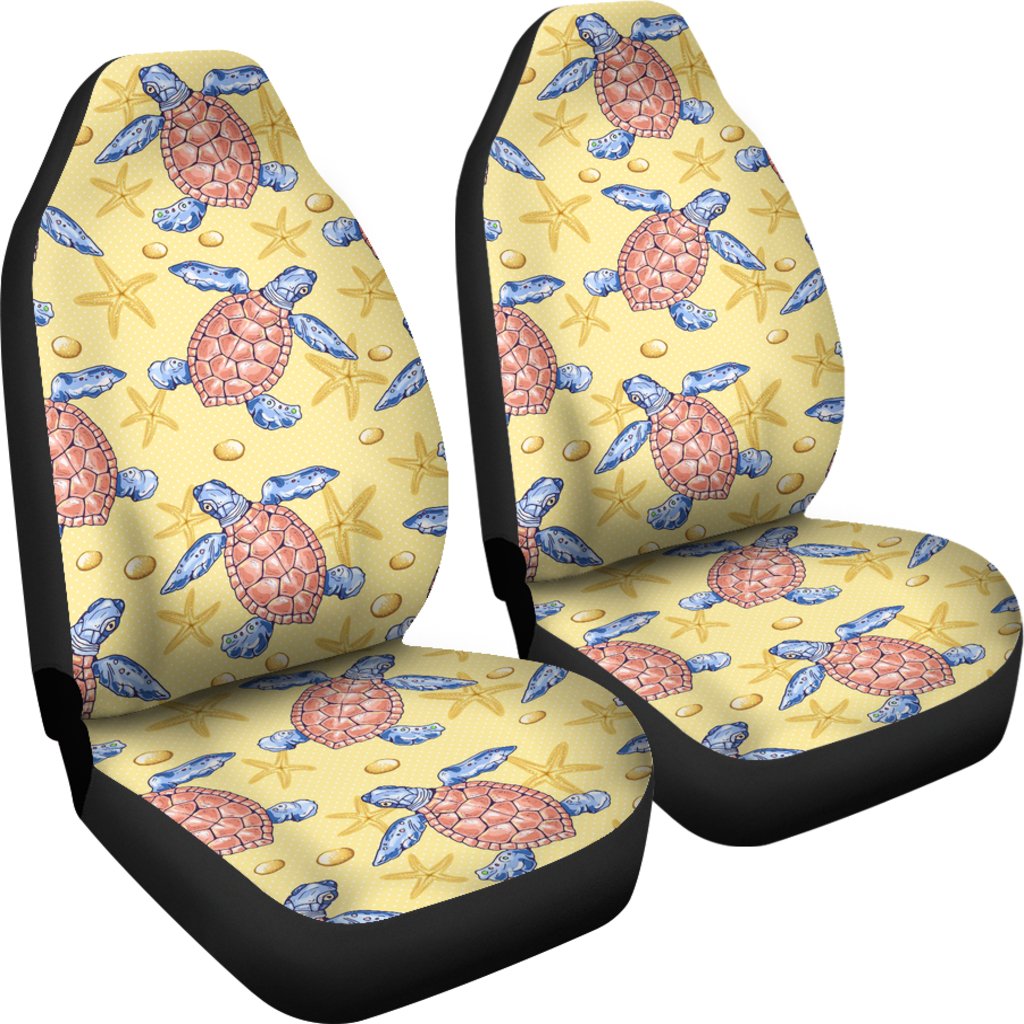 Sea Turtle Pattern Print Design T06 Universal Fit Car Seat Covers-JorJune