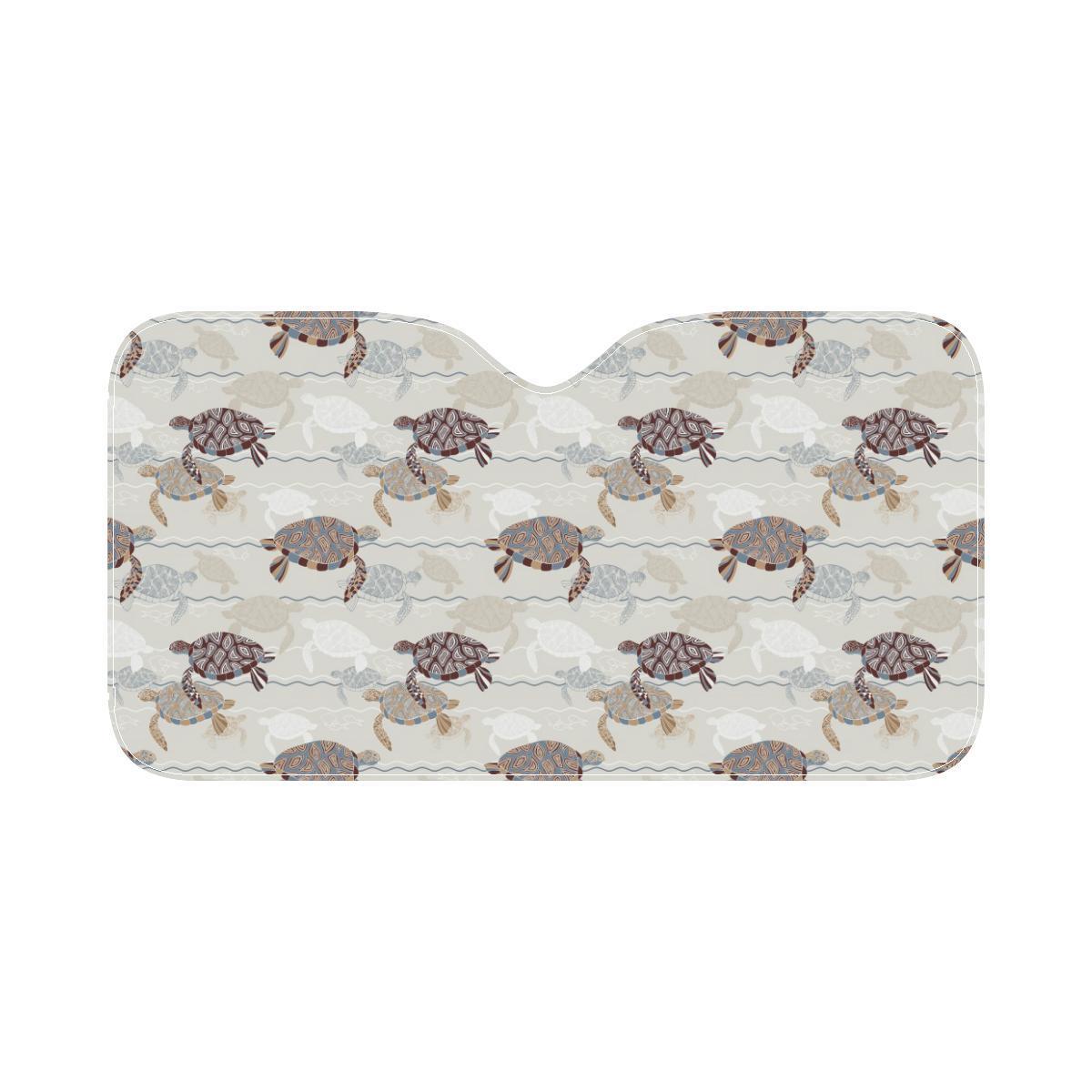 Sea Turtle Pattern Print Design T07 Car Sun Shade-JorJune