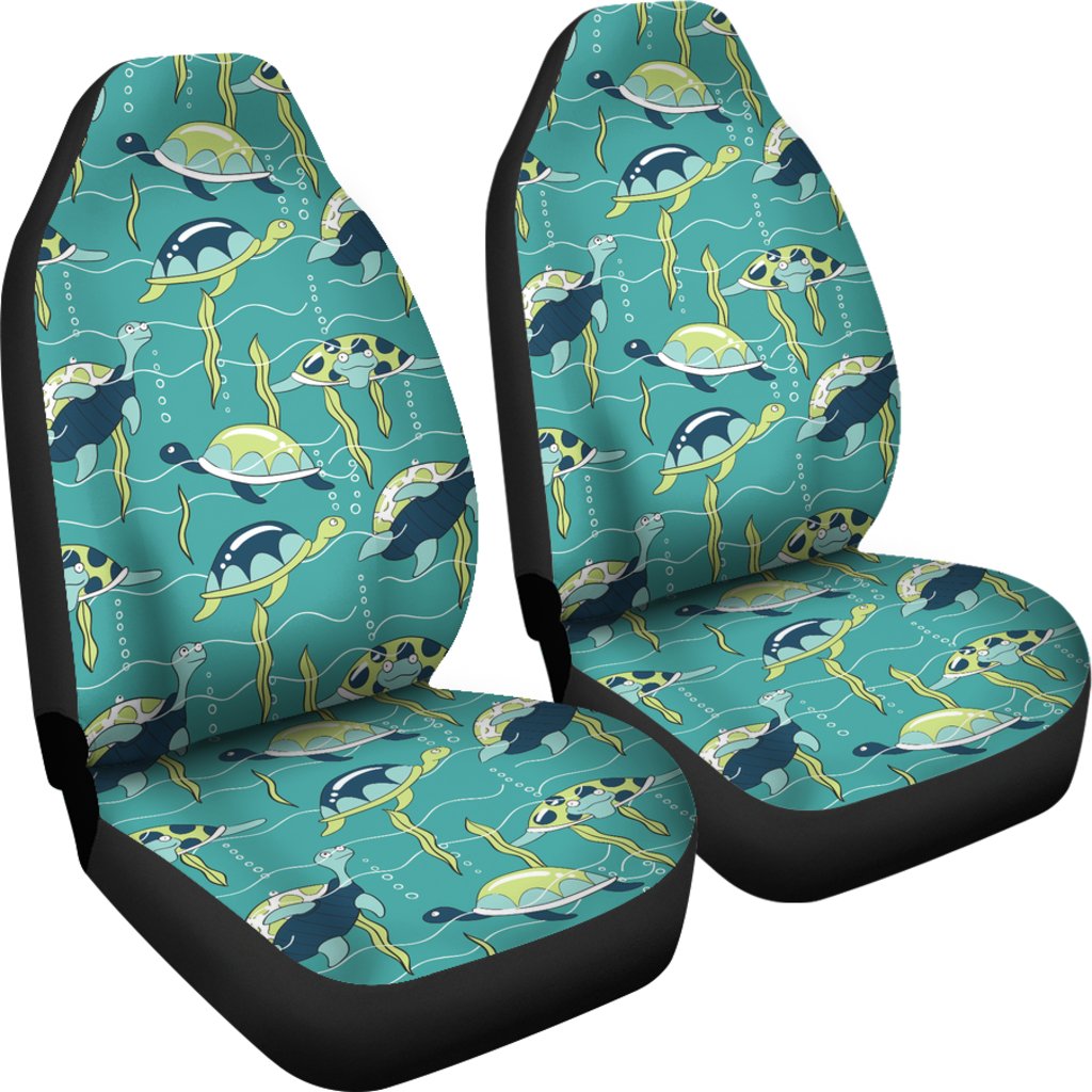 Sea Turtle Pattern Print Design T08 Universal Fit Car Seat Covers-JorJune