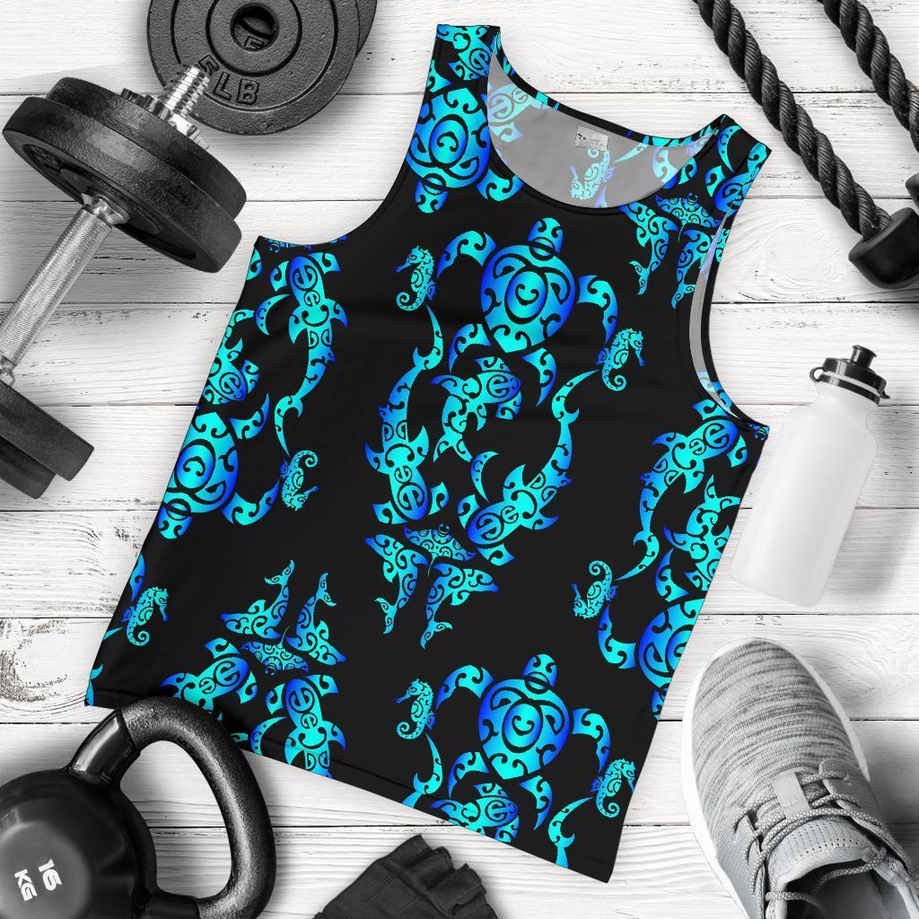Sea turtle Polynesian Tribal Hawaiian Men Tank Top