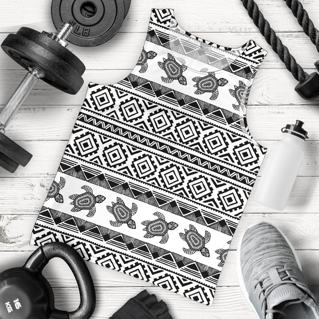 Sea Turtle Tribal Aztec Men Tank Top