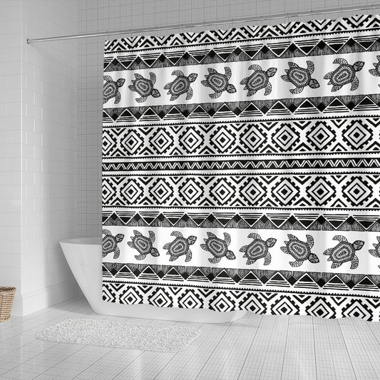 Sea Turtle Tribal Aztec Shower Curtain