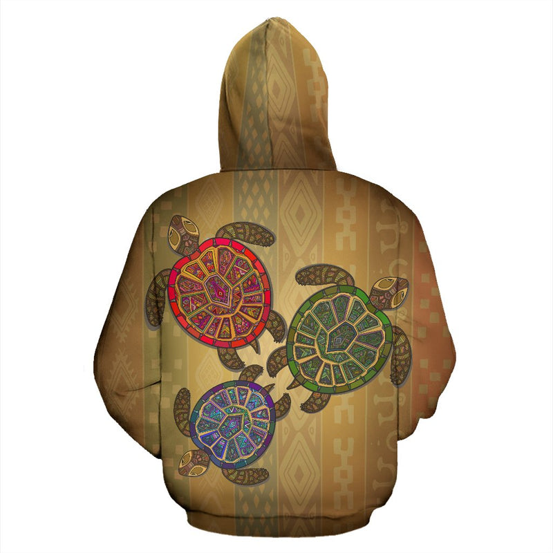 Sea Turtle Tribal Colorful All Over Print Hoodie