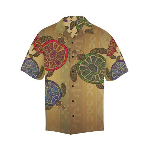 Sea Turtle Tribal Colorful Men Hawaiian Shirt