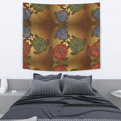 Sea Turtle Tribal Colorful Tapestry