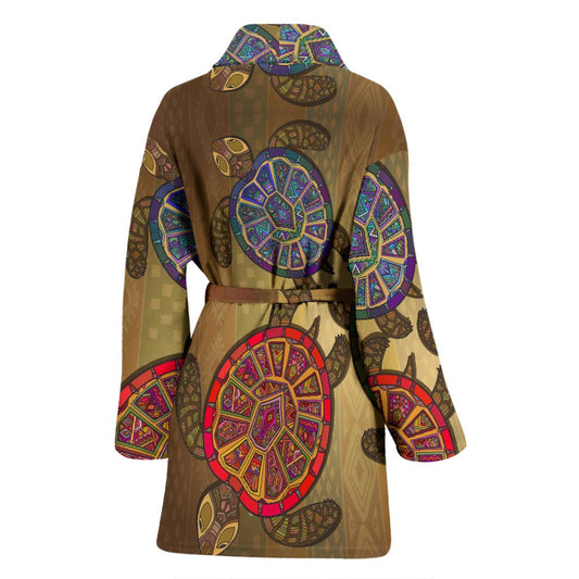 Sea Turtle Tribal Colorful Women Bath Robe