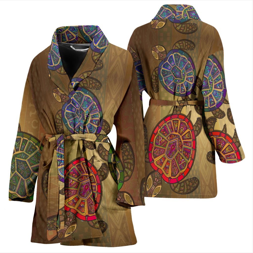 Sea Turtle Tribal Colorful Women Bath Robe