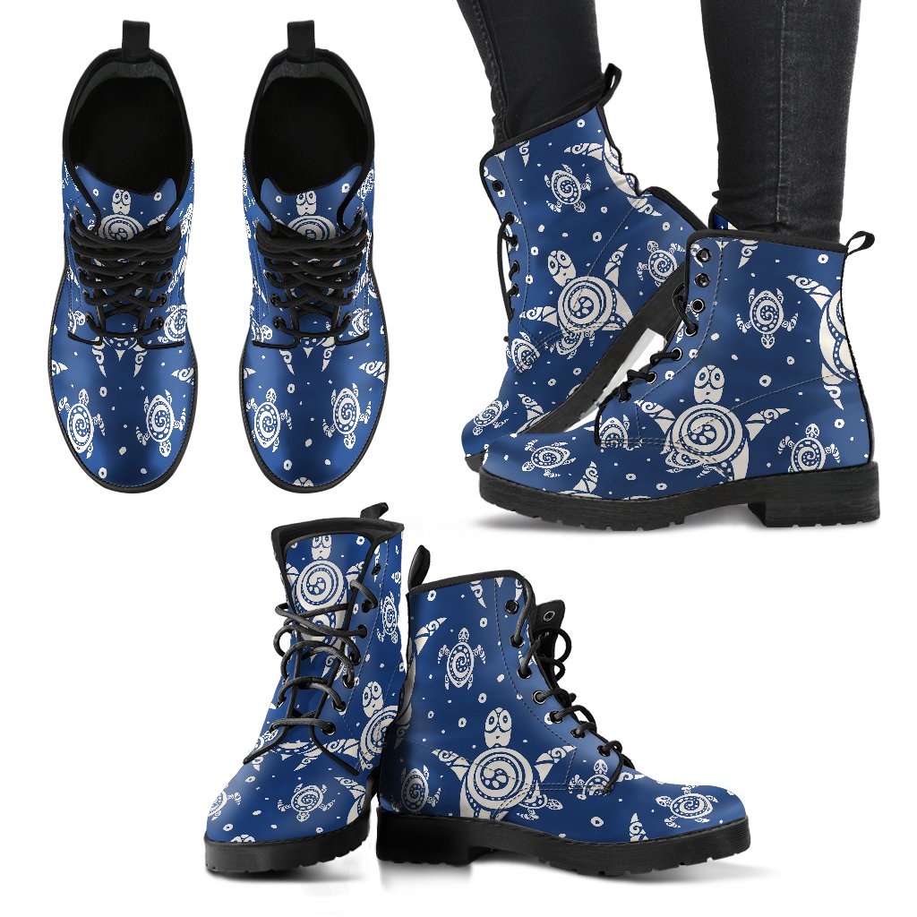 Sea Turtle Tribal Women Leather Boots