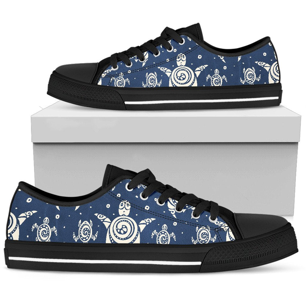 Sea Turtle Tribal Women Low Top Shoes