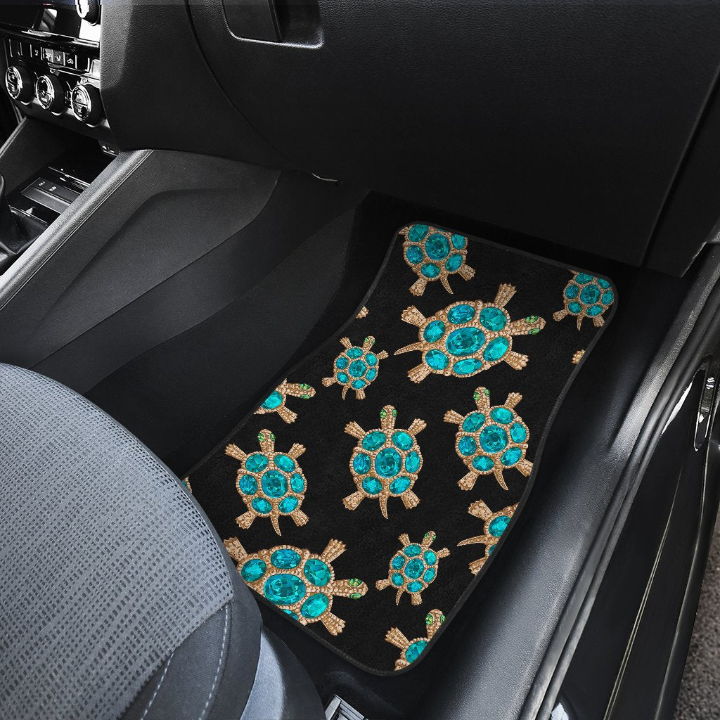 Sea Turtle Turquoise Diamond Car Floor Mats