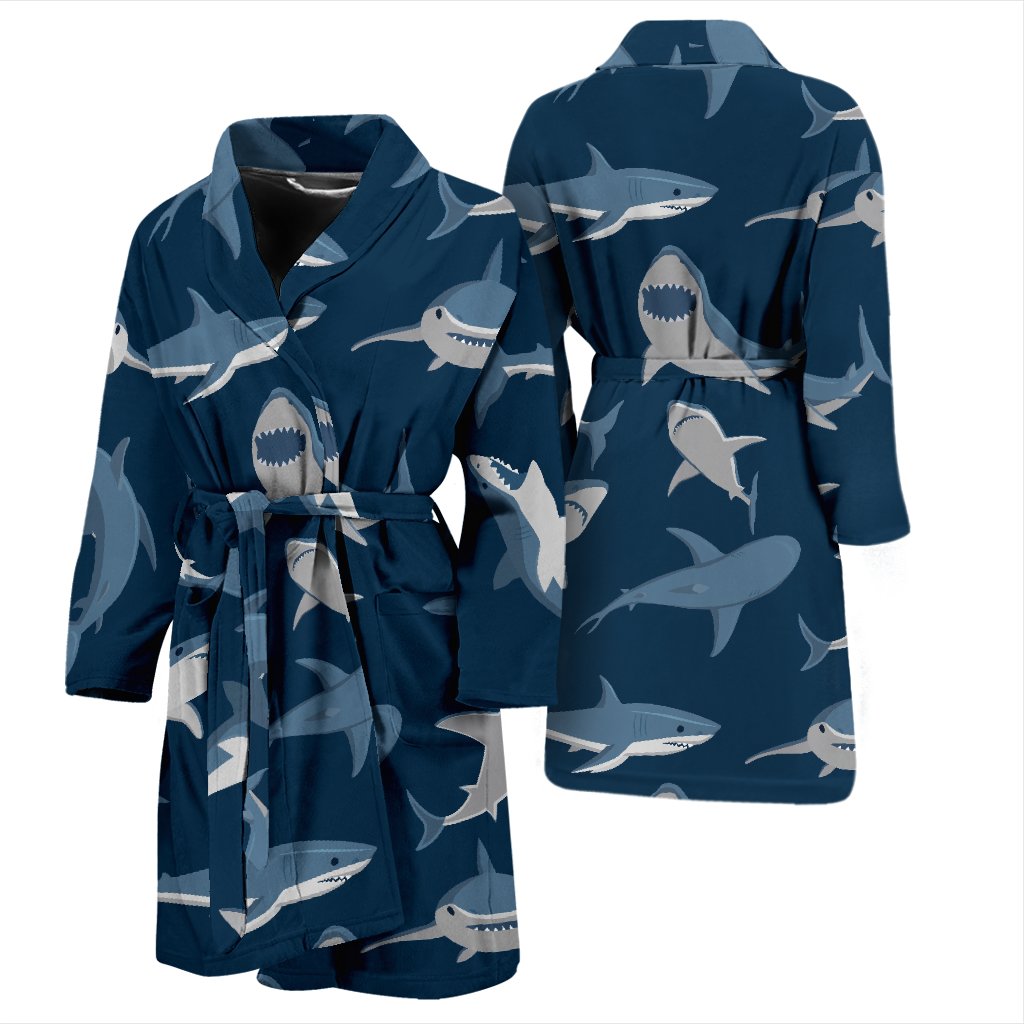 Shark Action Pattern Men Bath Robe