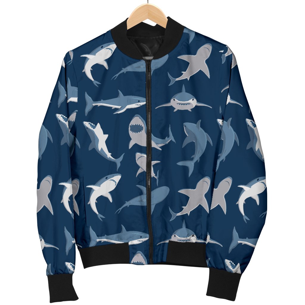 Shark Action Pattern Men Casual Bomber Jacket