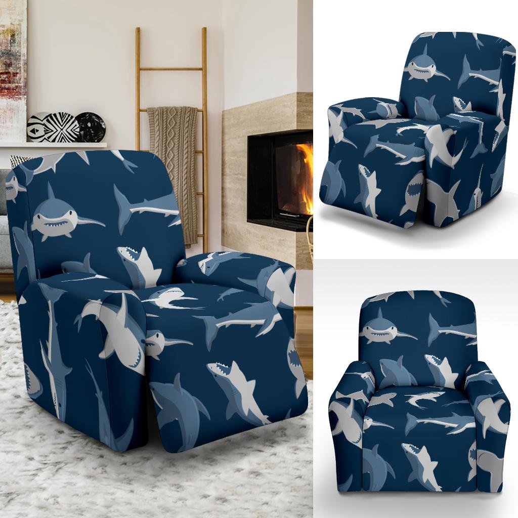 Shark Action Pattern Recliner Slipcover-JORJUNE.COM