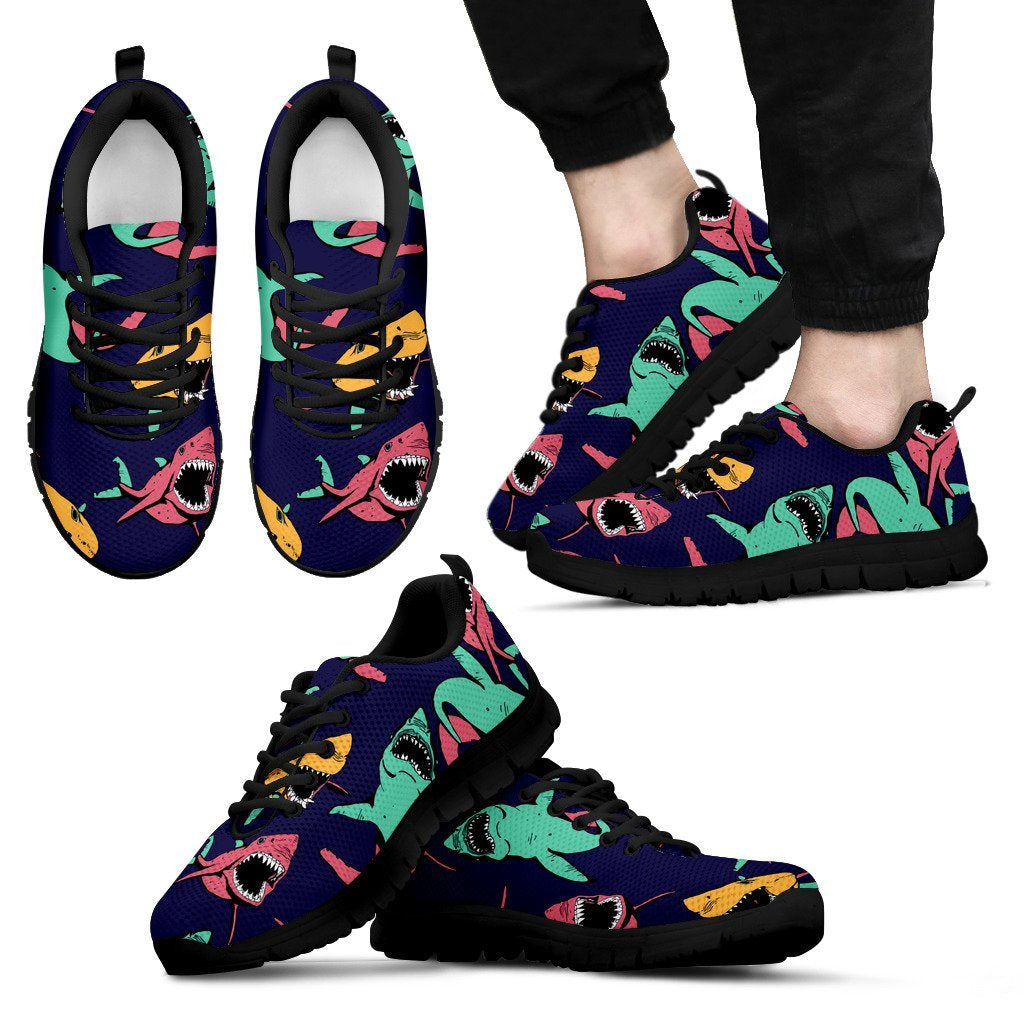 Shark Bite Pattern Men Sneakers