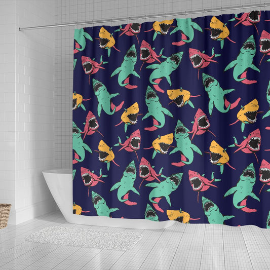 Shark Bite Pattern Shower Curtain