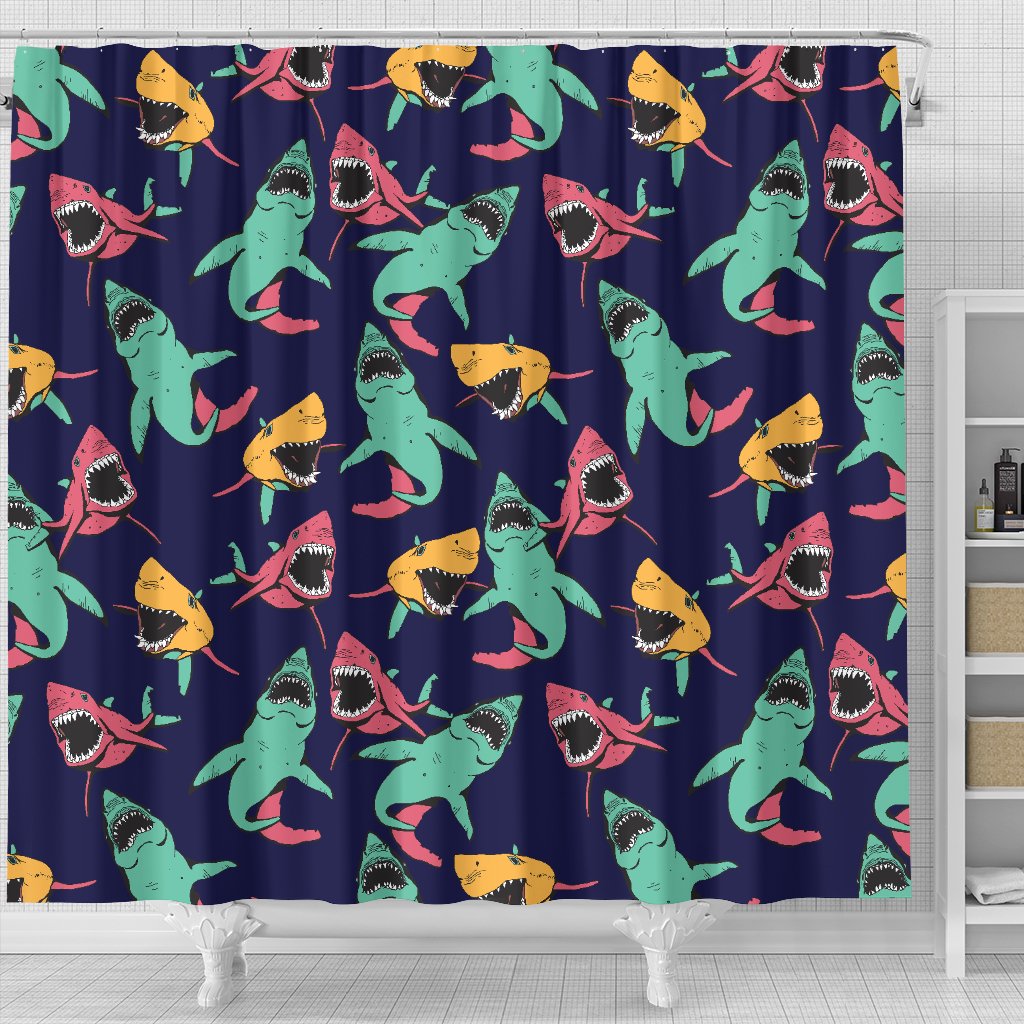 Shark Bite Pattern Shower Curtain