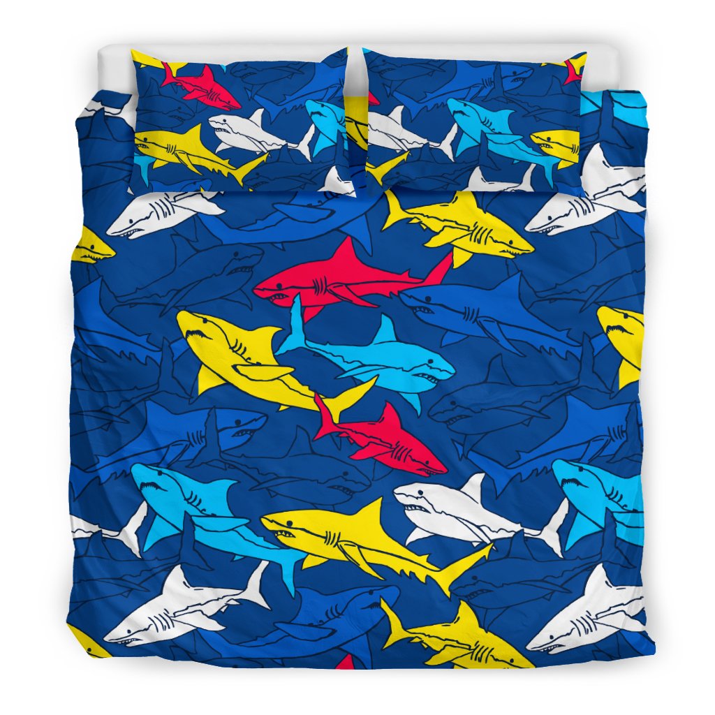Shark Color Pattern Duvet Cover Bedding Set