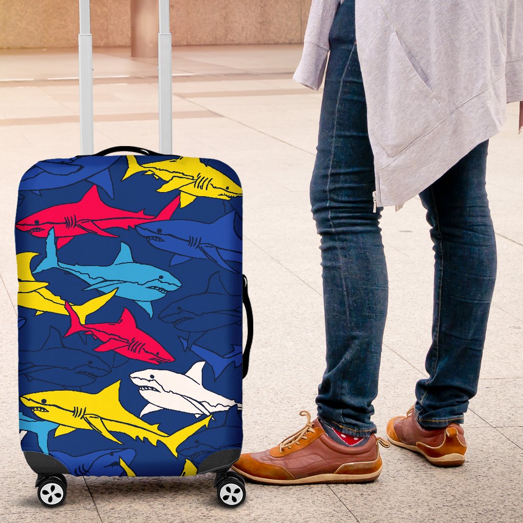 Shark Color Pattern Luggage Cover Protector