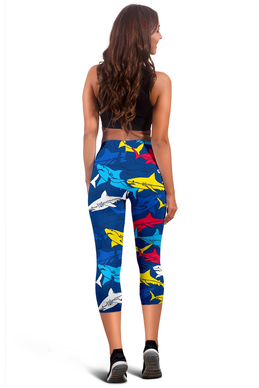 Shark Color Pattern Women Capris