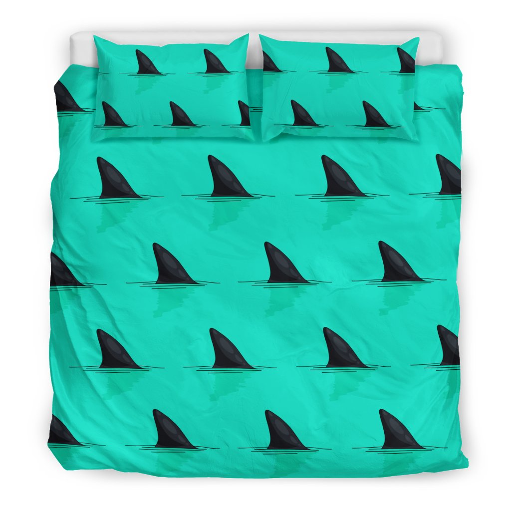 Shark fin pattern duvet cover bedding set