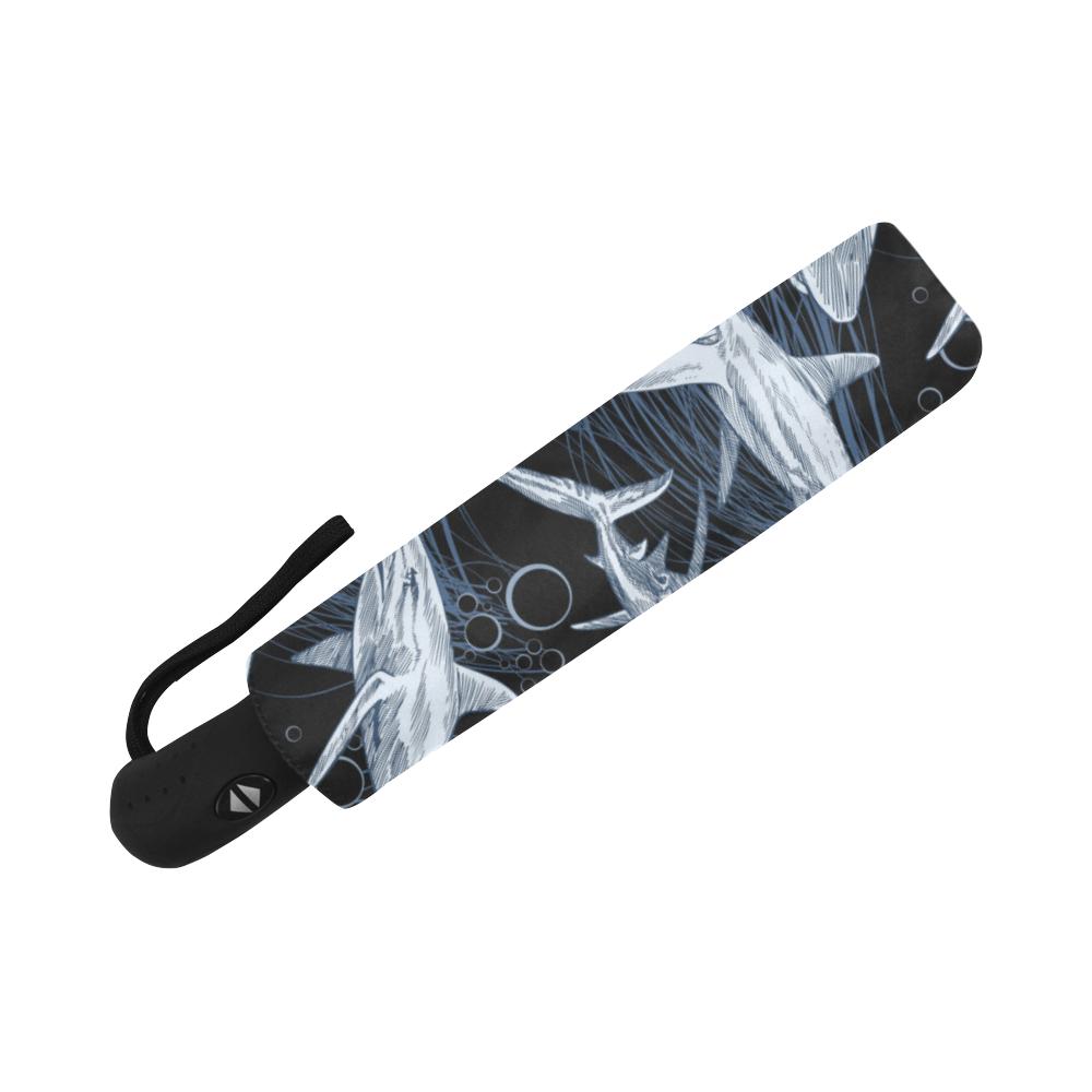 Shark Print Pattern Automatic Foldable Umbrella