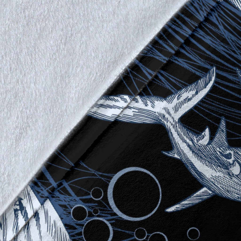 Shark Print Pattern Fleece Blanket