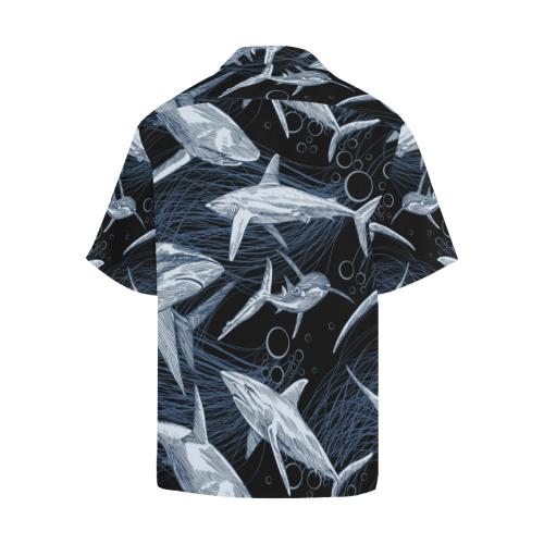 Shark Print Pattern Men Hawaiian Shirt
