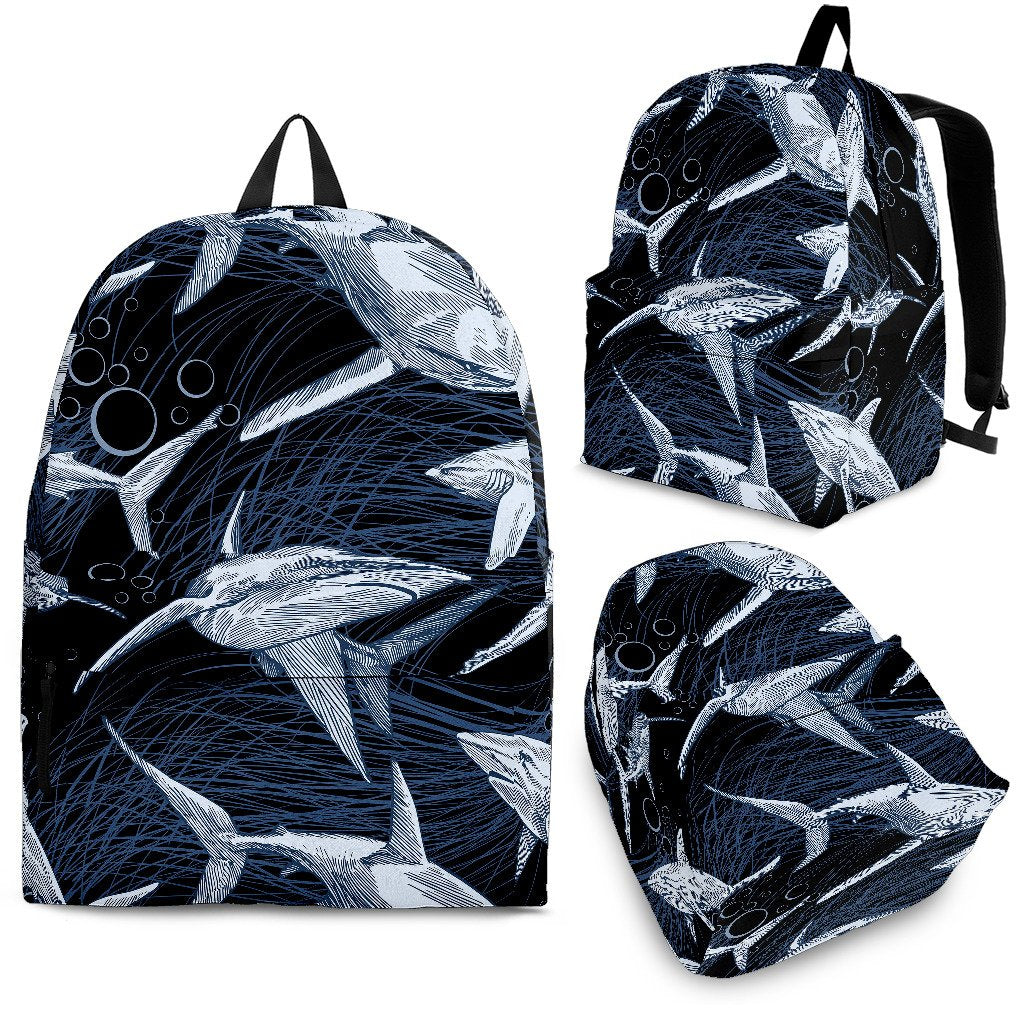 Shark Print Pattern Premium Backpack
