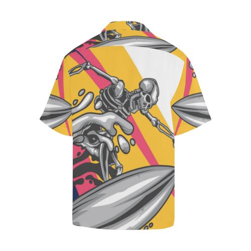 Skeleton Surfing Men Hawaiian Shirt