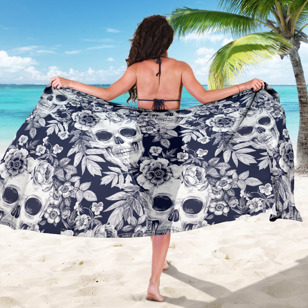 Skull Floral Beautiful Sarong Pareo Wrap