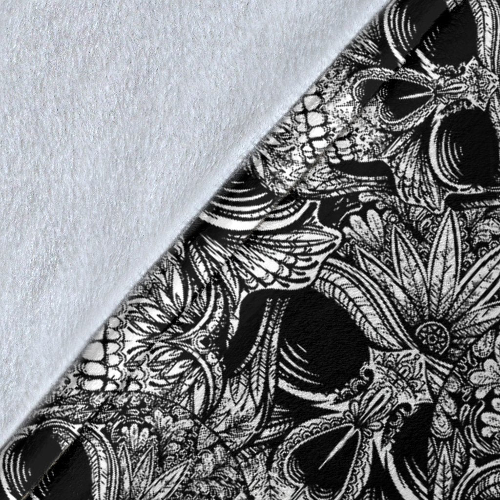 Skull Tattoo Design Print Fleece Blanket