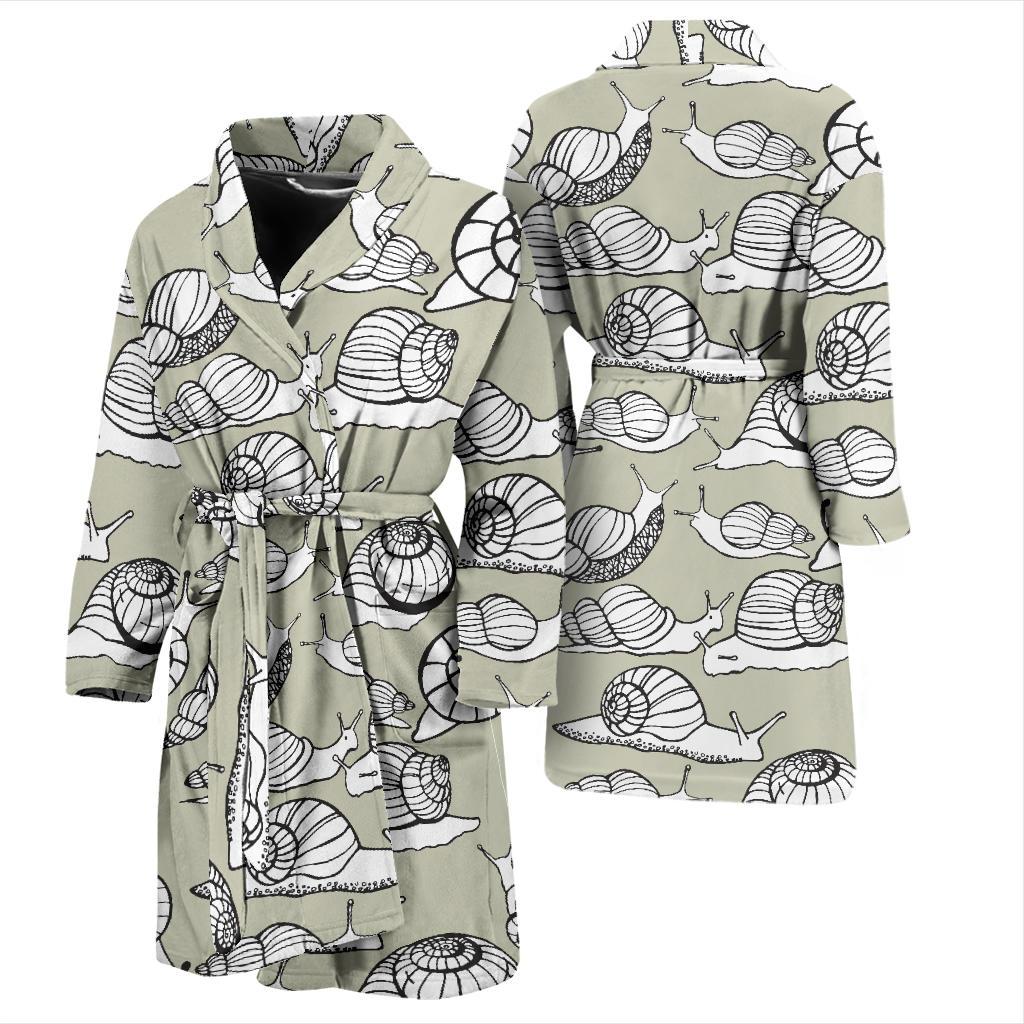 Snail Pattern Print Design 03 Men Bathrobe-JORJUNE.COM
