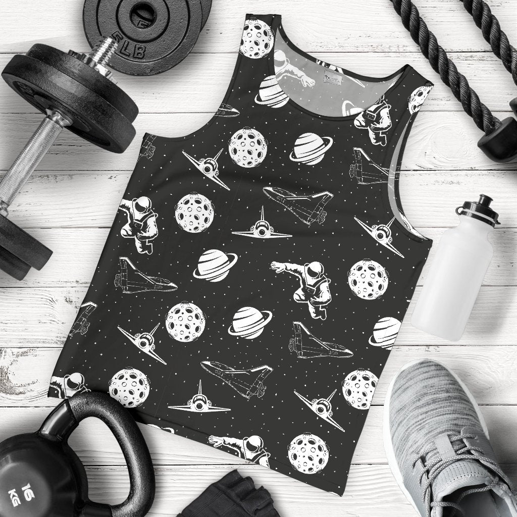 Space Astronauts Print Men Tank Top