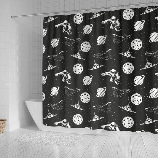 Space Astronauts Print Shower Curtain