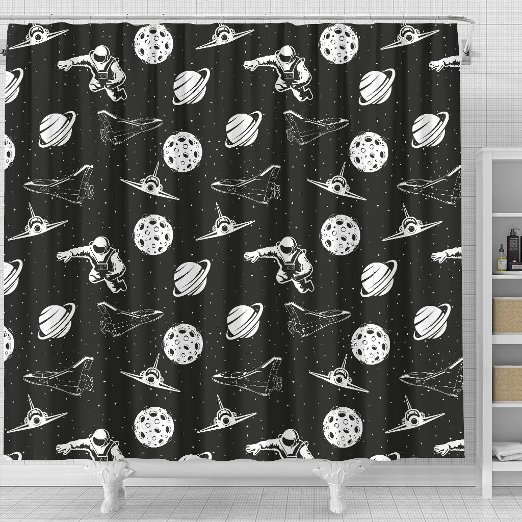 Space Astronauts Print Shower Curtain