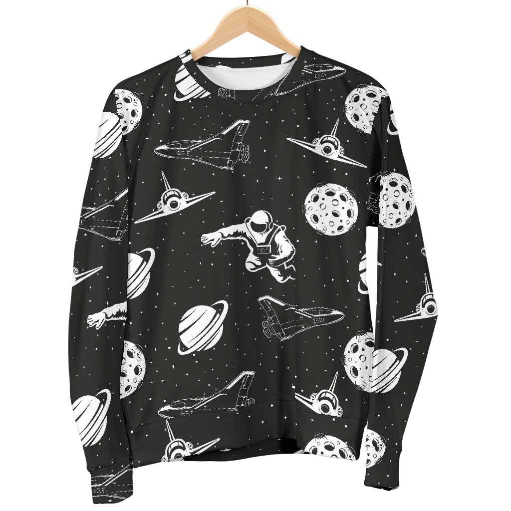 Space Astronauts Print Women Crewneck Sweatshirt