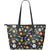 Space Pattern Print Large Leather Tote Bag