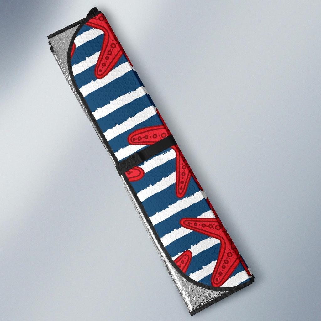 Starfish Red Pattern Print Design 02 Car Sun Shades-JORJUNE.COM