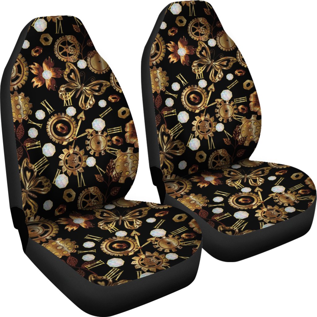 Steampunk Butterfly Design Themed Print Universal Fit Car Seat Covers-JorJune